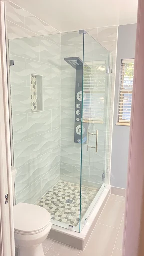 Corner Shower Design - GPS Remodeling bathroom project in Boca Raton